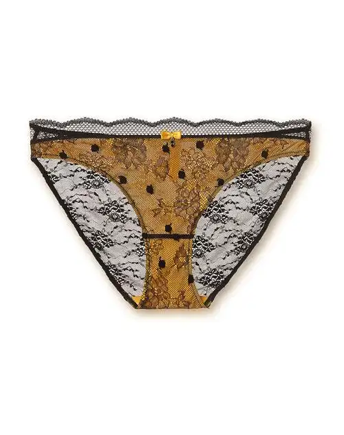 夏娃的诱惑 eves temptation女士内衣专场金色精致绣花低腰三角裤