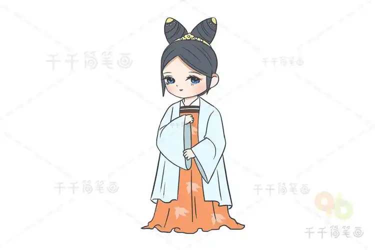 q版古风唐朝女子_古风人物简笔画