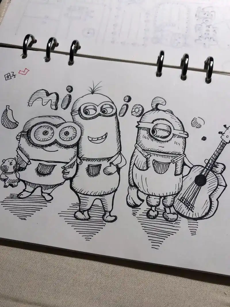 如果可以养亿只小黄人,你会养谁～#简笔画 #临摹 #黑白画 - 抖音