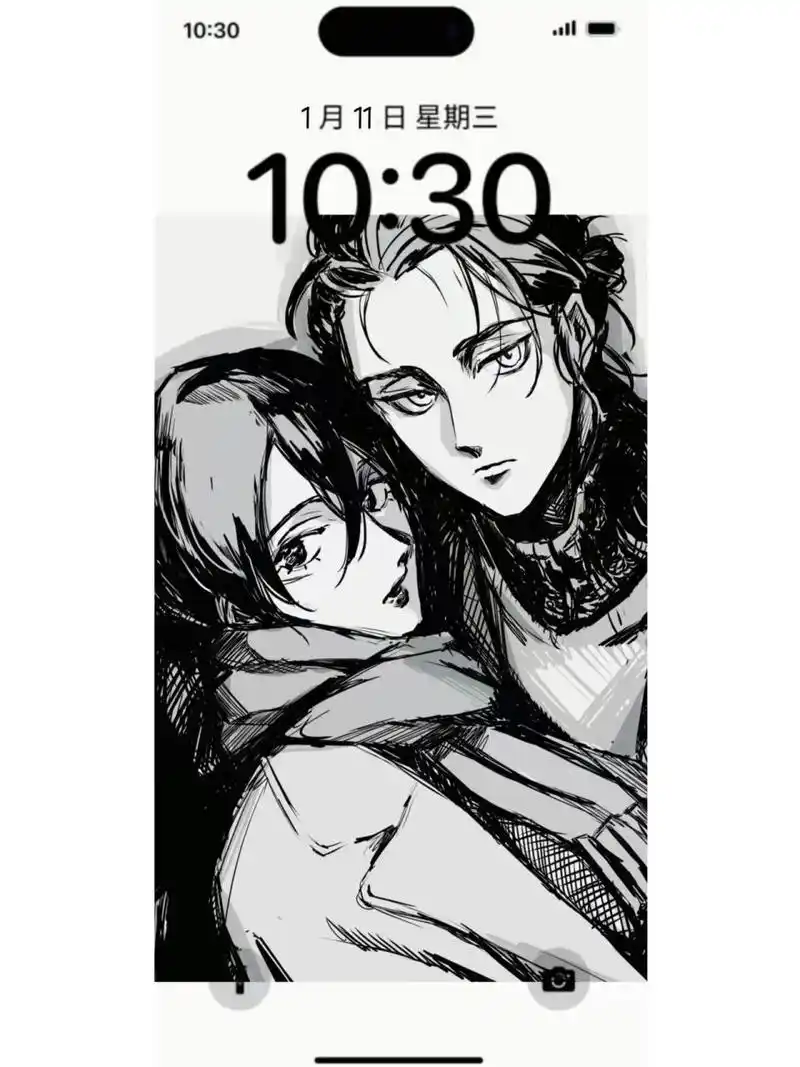 艾伦#三笠#锁屏壁纸#进击的巨人