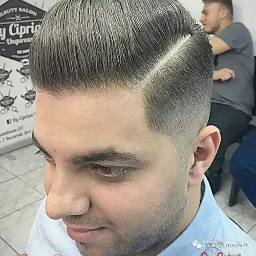 复古男士二八分发型集