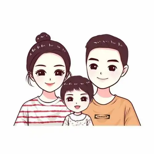 手绘头像一家三口头像手绘