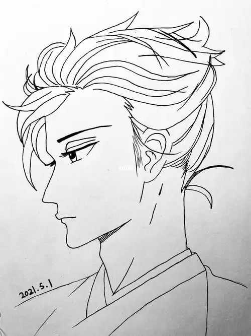 零基础画画day8下漫画男生侧面