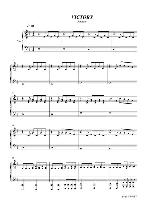 victory完整版钢琴谱twostepsfromhellf调流行钢琴五线谱