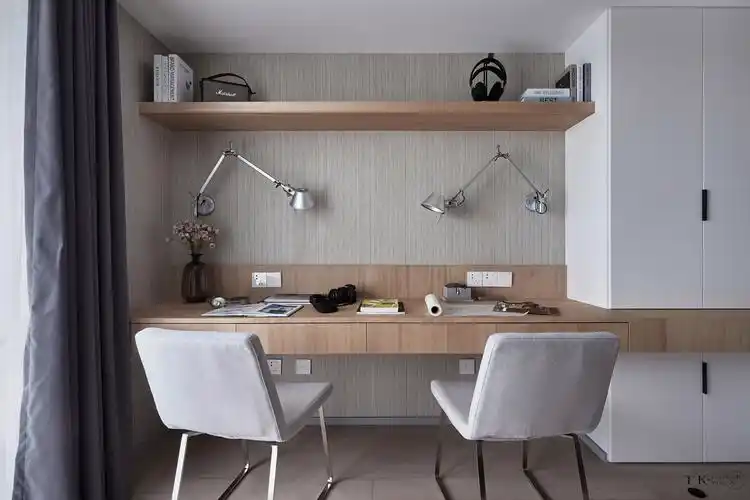 功能区装修效果图轻奢59平简约二居书房设计效果