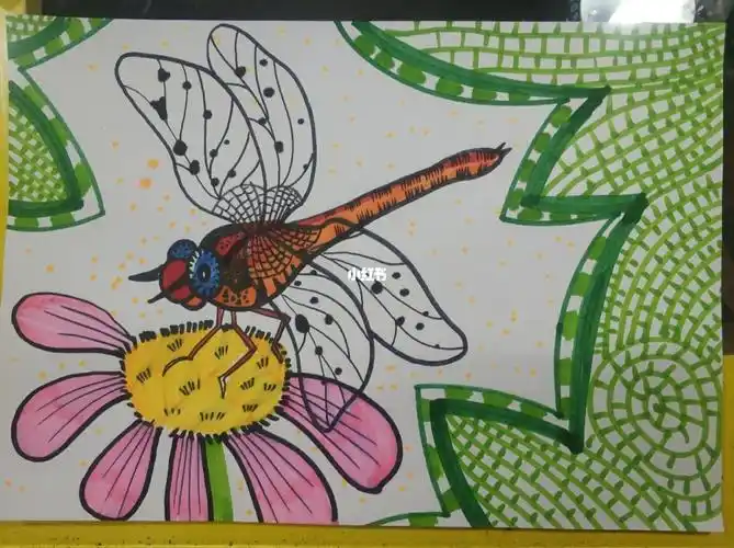 儿童美术画蜻蜓