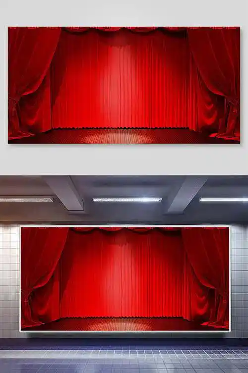 简约绚丽舞台红色背景