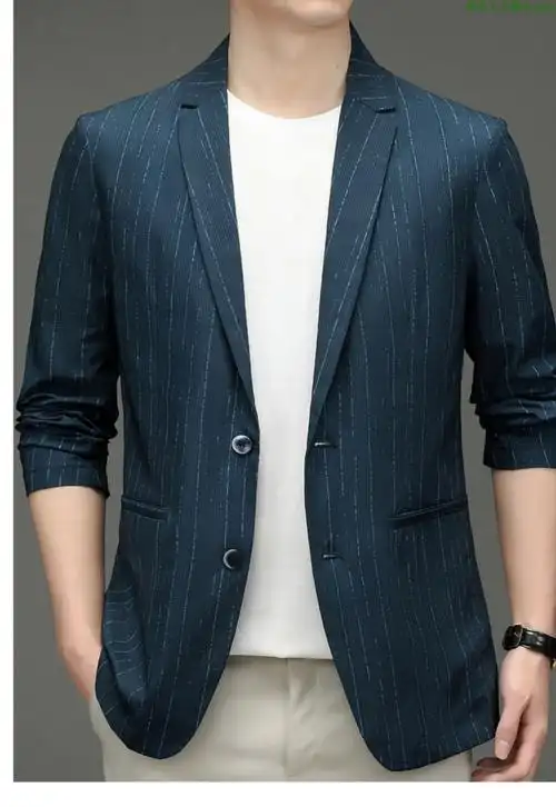 稻草人轻奢高档小西服男韩版单西便西商务品牌男士西装外套黑色170