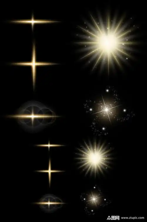 闪闪星光光晕光效放射光芒