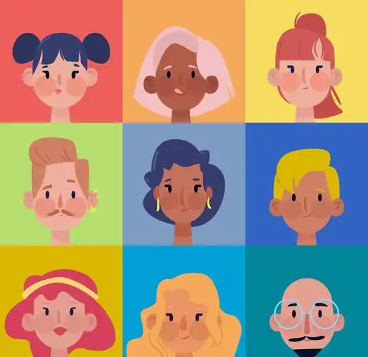 9款创意人物头像设计矢量素材