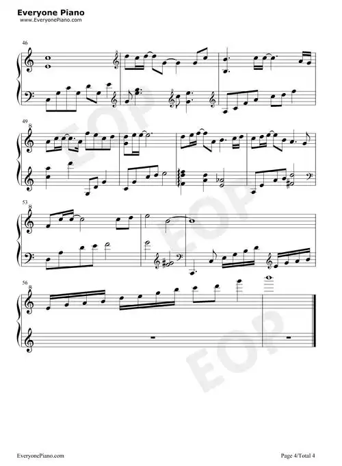 树洞钢琴谱-欧阳娜娜-看谱啦