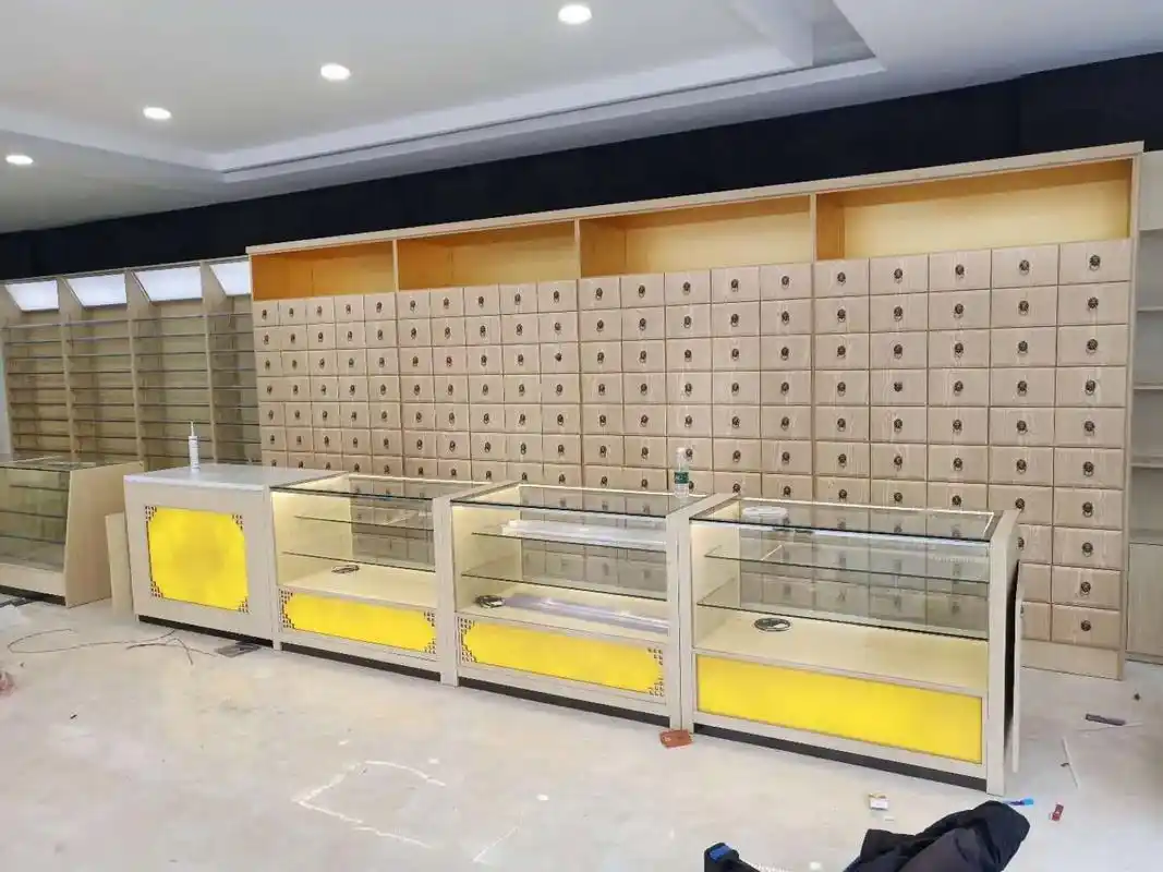 多层实木水曲柳木纹药柜玻璃柜处方柜阴凉柜中药柜#长沙药店 # - 抖音