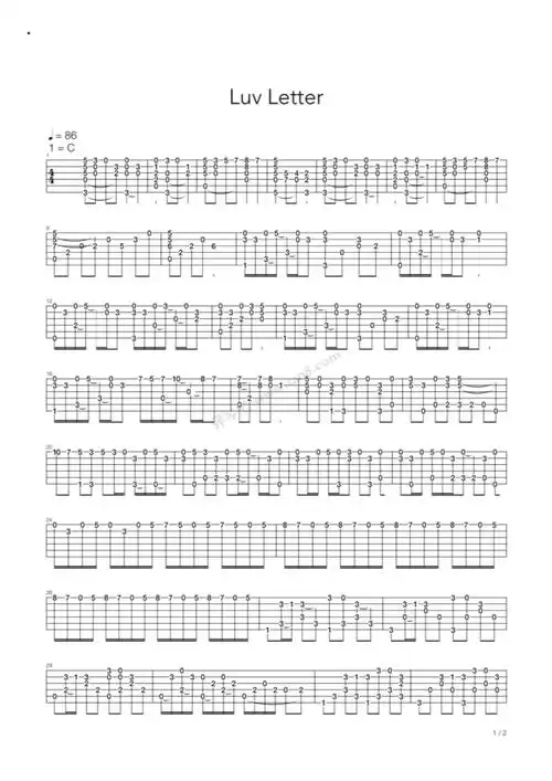 djkawariluvletter吉他谱c调吉他独奏谱