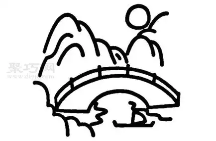 怎么画山水最简单山水简笔画步骤