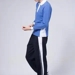 深圳校服裤男生冬装长裤中学生春秋蓝白长袖校服初高中生校服套装