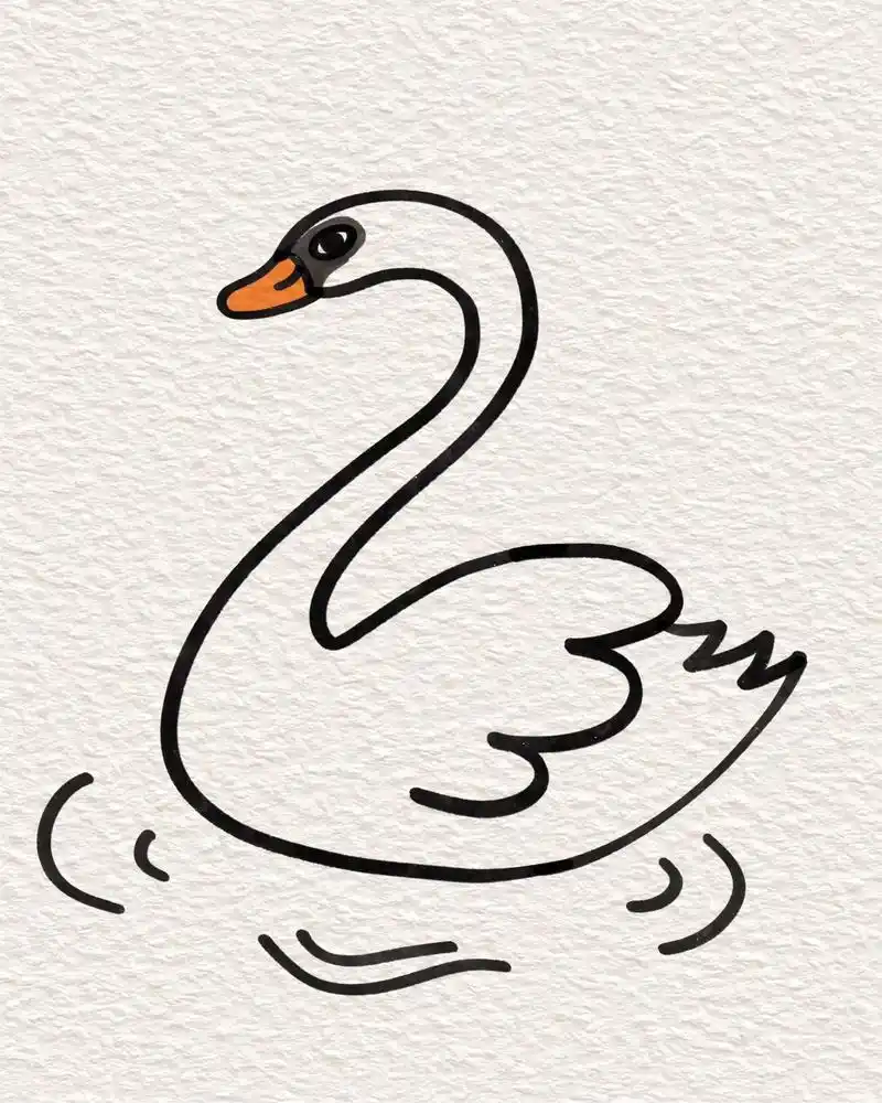 简笔画白天鹅,用两个数字2就能完成哦!超级简单快来学!#简笔 - 抖音