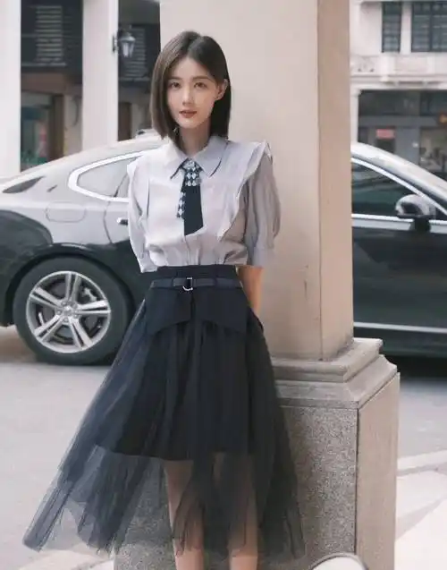 李一桐齐肩短发学院风清新造型!_时尚_舞儿网