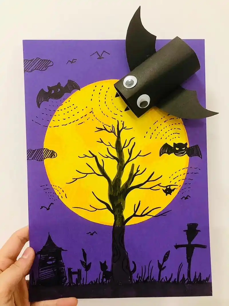 一学就会的折纸画《蝙蝠》09#创意儿童美术 #儿童手工 #立 - 抖音