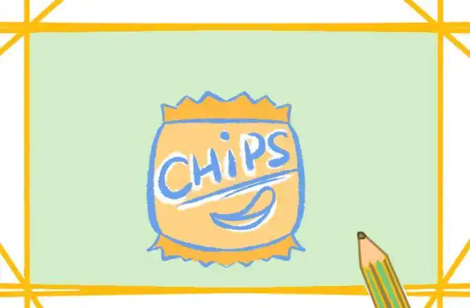 零食之薯片简笔画原创教程大全卡通薯片包装简笔画