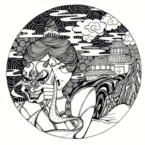 基础黑白装饰画 -传统题材