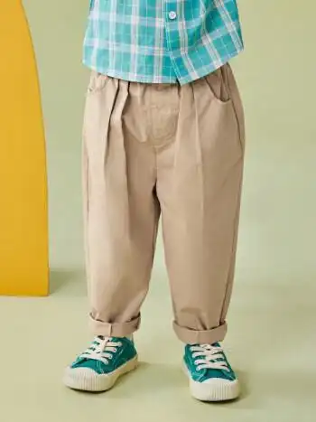 懿琪宝贝宝宝裤子春秋男童春装简约长裤宽松款男宝纯棉童装春季儿童