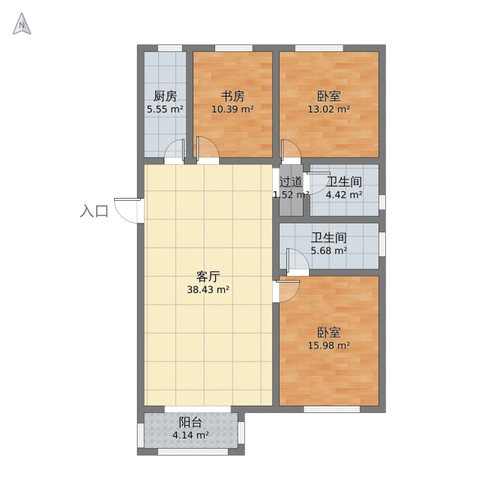 中式风格三室一厅装修设计图