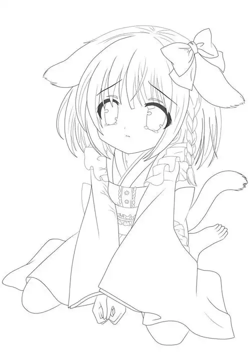 手绘插画线稿手稿黑白素材