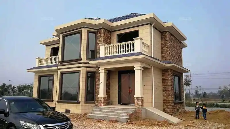 二层别墅外观实拍图片合集网红别墅建成现场