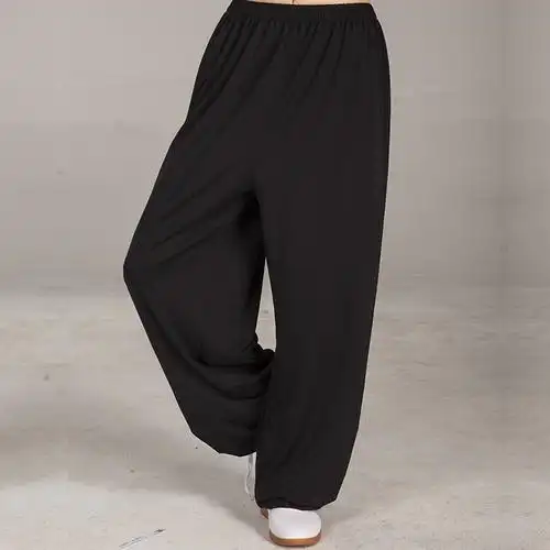 棉麻太极裤女春夏透气灯笼裤中老年休闲家居练功太极服