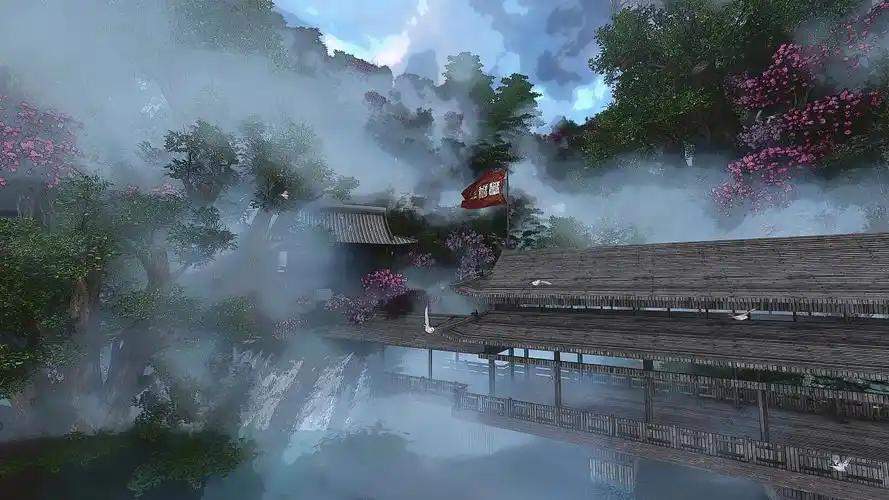 烟雨江南世外桃源游戏场景动画