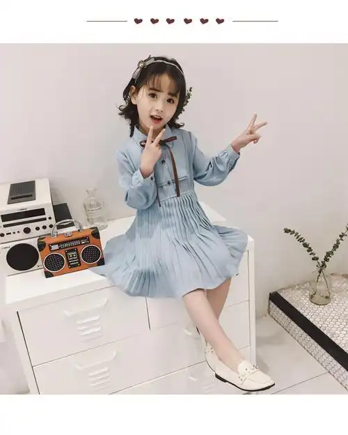 女童雪纺连衣裙秋装2018新款儿童女宝宝1春秋2可爱3长袖4裙子5岁6