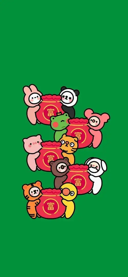 iphone全面屏高清手机壁纸卡哇伊动漫纯色可爱布朗熊