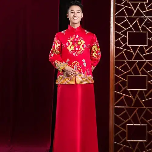 秀禾服男新郎服中式结婚礼服男装秀禾男士秀和男款古装婚服接亲服