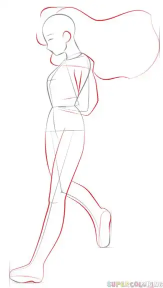 卡通美少女简笔画教程