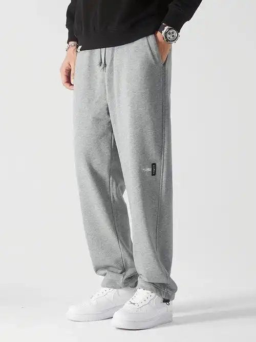 潮流趋势天天变灰色卫裤永远以不变应万变高克重混纺棉涤面料让你摆脱