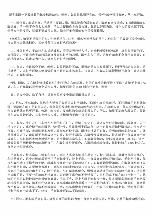 超详细的学开车的步骤图文并用珍藏版doc22页