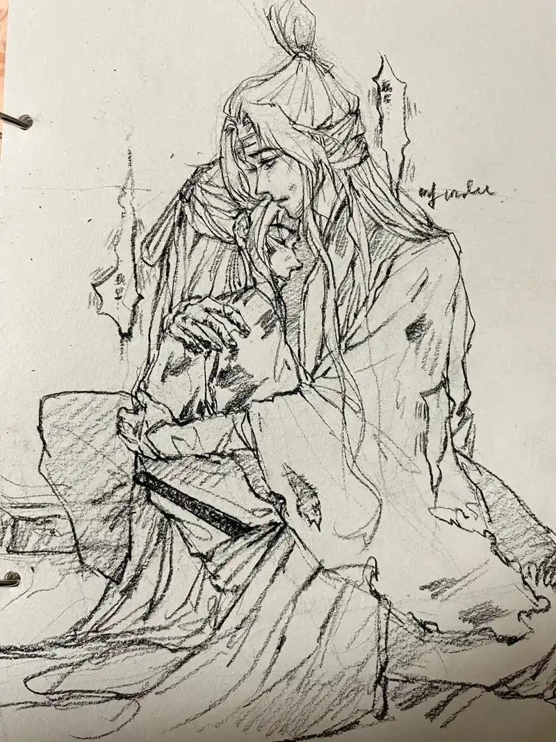 魏婴…我是真心的…#魔道祖师 #手绘 #线稿 #蓝忘机 #魏 - 抖音