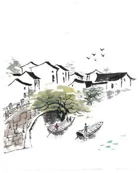 马头墙水墨江南民居图片