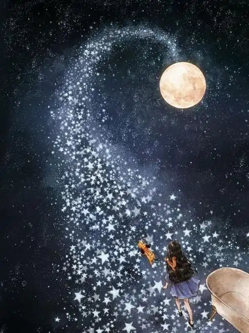 超美森系治愈风插画,画面温馨又意境