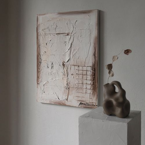 jellypaint原作孤品《锈绪流年》| 综合材料质感肌理玄关装饰画