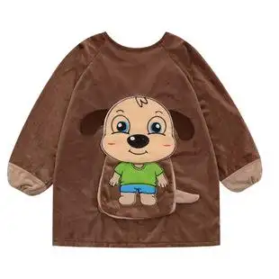 婴儿卡通反穿衣可爱水晶绒儿童防水罩衣围兜卡通罩衣厂家直销批发