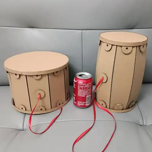 自制乐器手工材料 diy自制乐器废物利用幼儿园玩教具手工制作大鼓材料