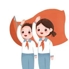 手绘卡通学生敬礼