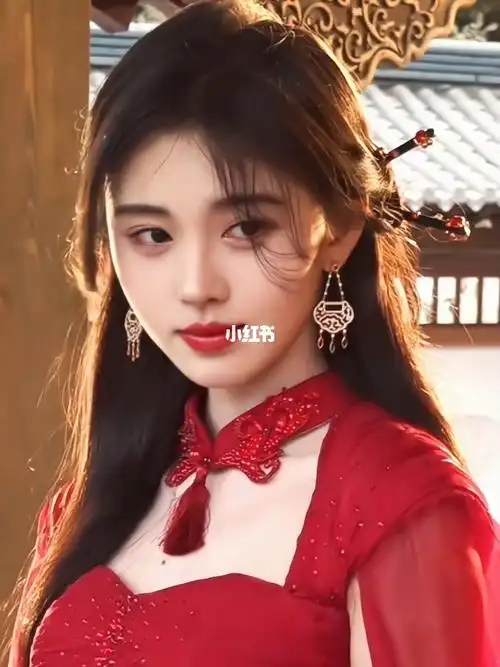 鞠婧祎红衣披风造型好美0000