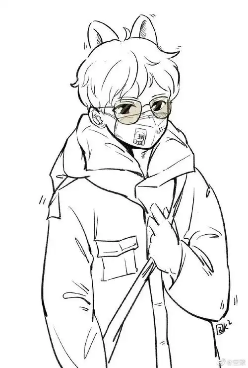 王源饭绘简笔画,少年神韵跃然纸上