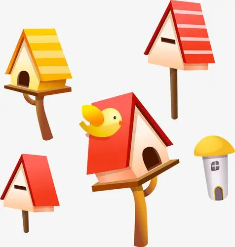 小房子鸟窝素材矢量