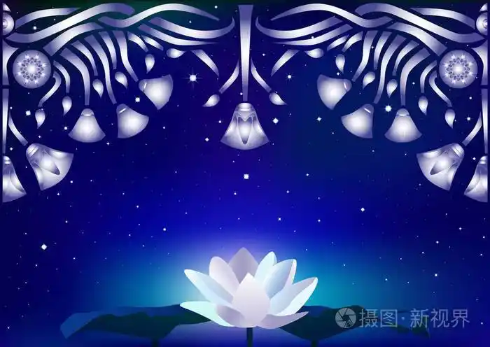 莲花装饰图案与星空背景