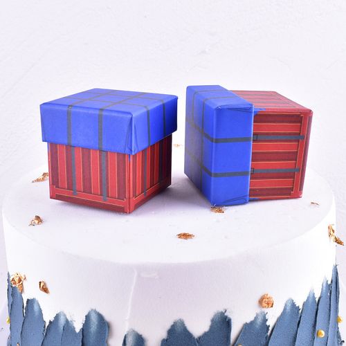 吃鸡空投箱蛋糕装饰摆件大吉大利吃鸡周边盒子纸箱生日烘焙配件