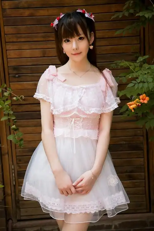 漂亮美女粉嫩蕾丝裙养眼迷人的写真图片