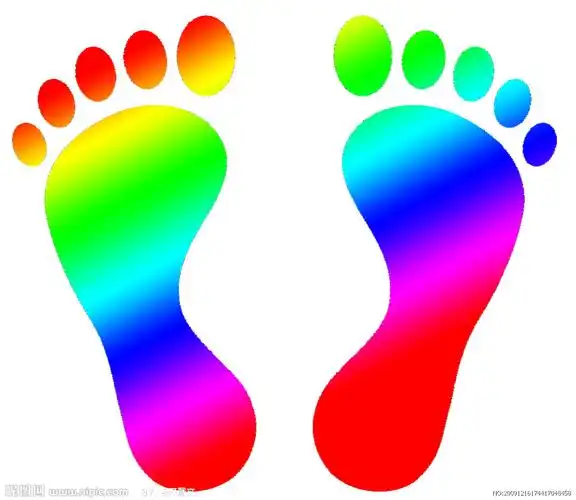 寻找彩色脚印图片